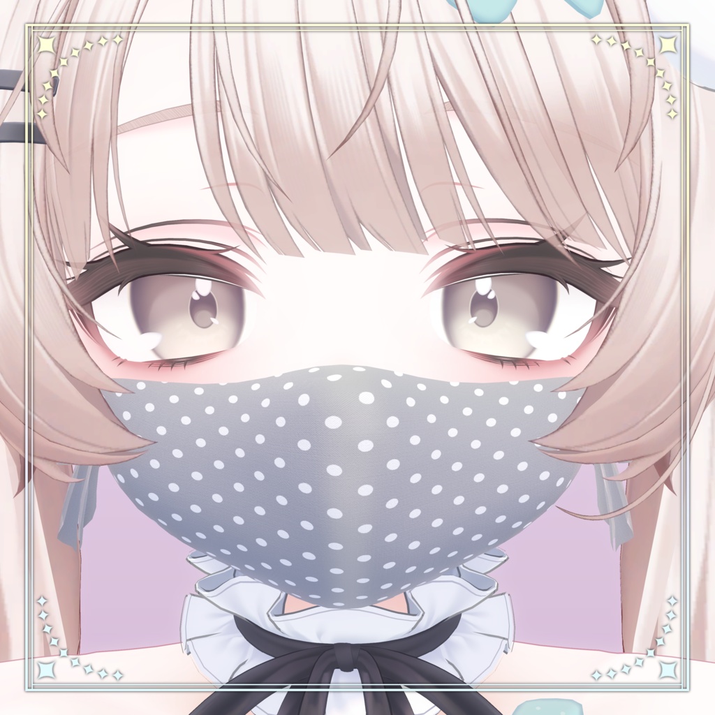 【7アバター対応】レースが揺れる🎀リボンマスク🎀