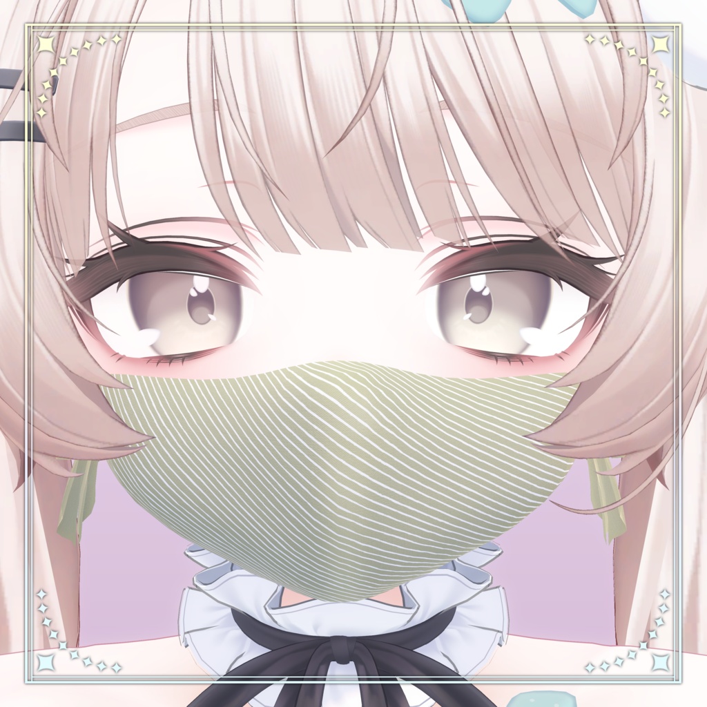 【7アバター対応】レースが揺れる🎀リボンマスク🎀