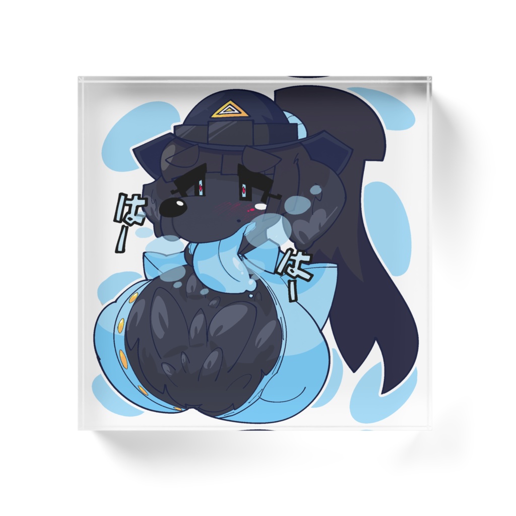 わんわん婦警さんのバストアップアクリルブロック 100×100mm