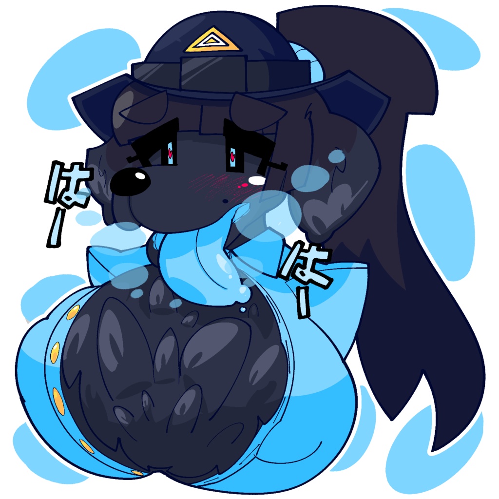 わんわん婦警さんのバストアップアクリルブロック 100×100mm