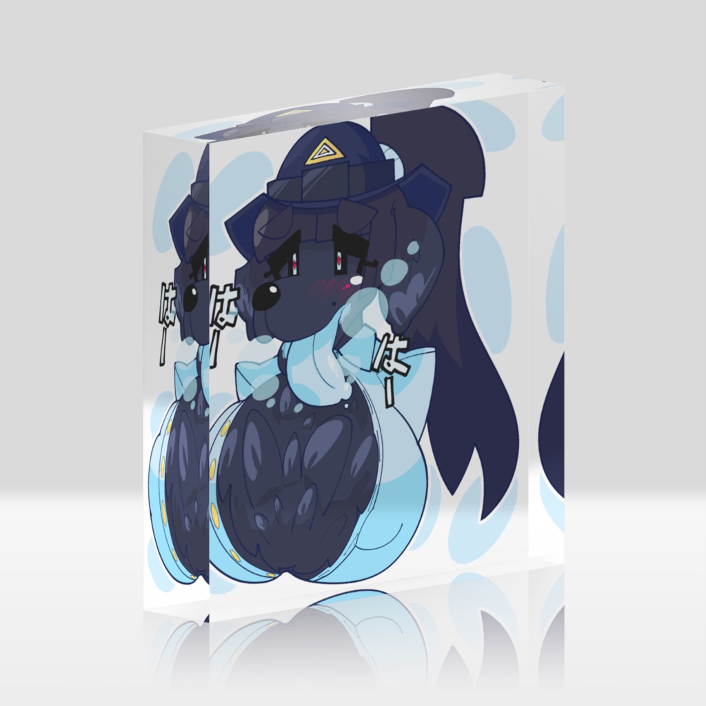 わんわん婦警さんのバストアップアクリルブロック 100×100mm