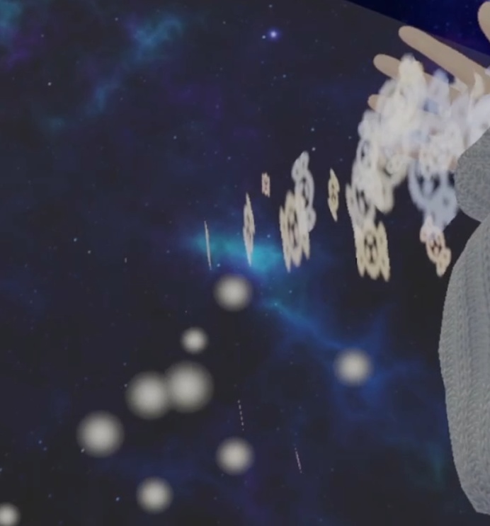 手からこぼれおちるパーティクル