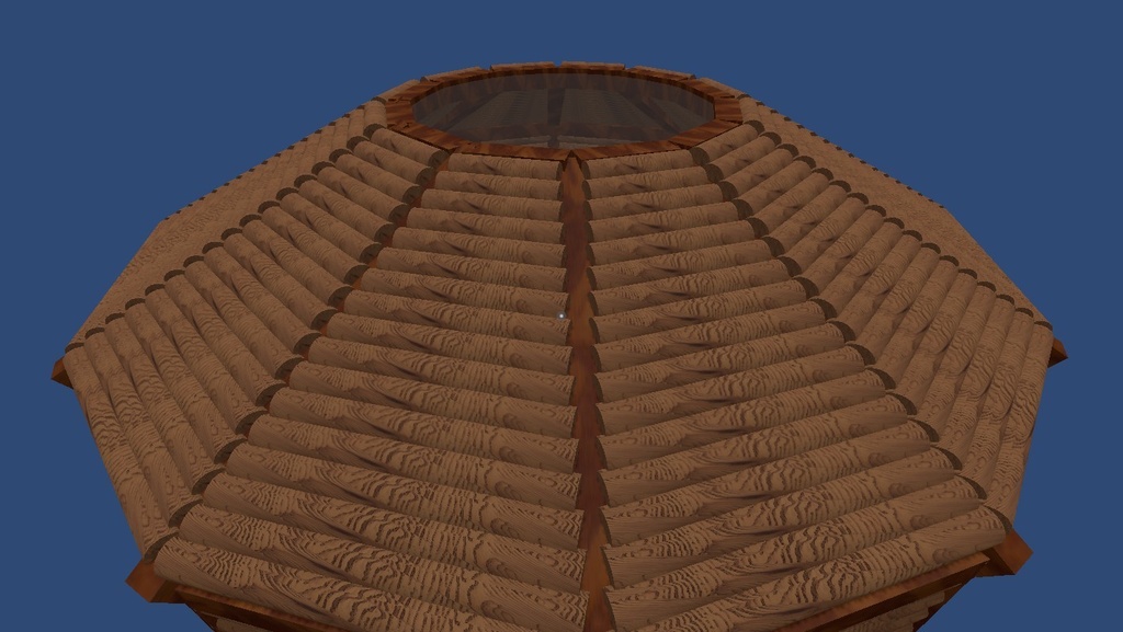 Unityで作ったログハウスっぽい建物