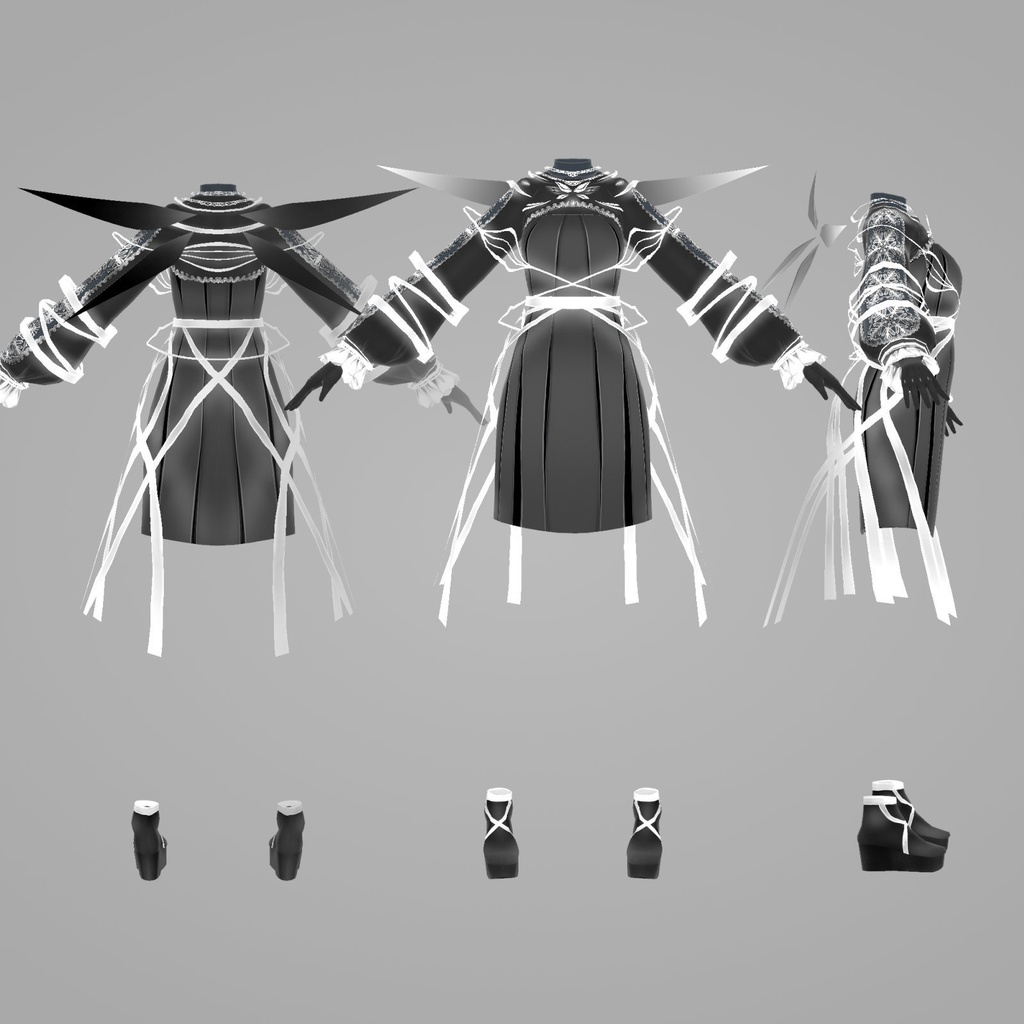 【VRoid衣装】Butterfly Dress (バタフライドレス)