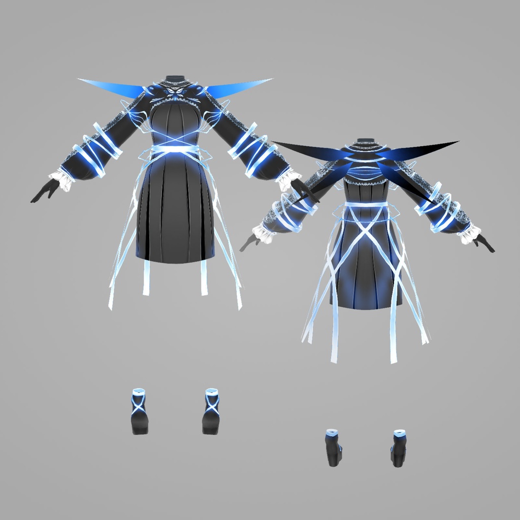 【VRoid衣装】Butterfly Dress (バタフライドレス)