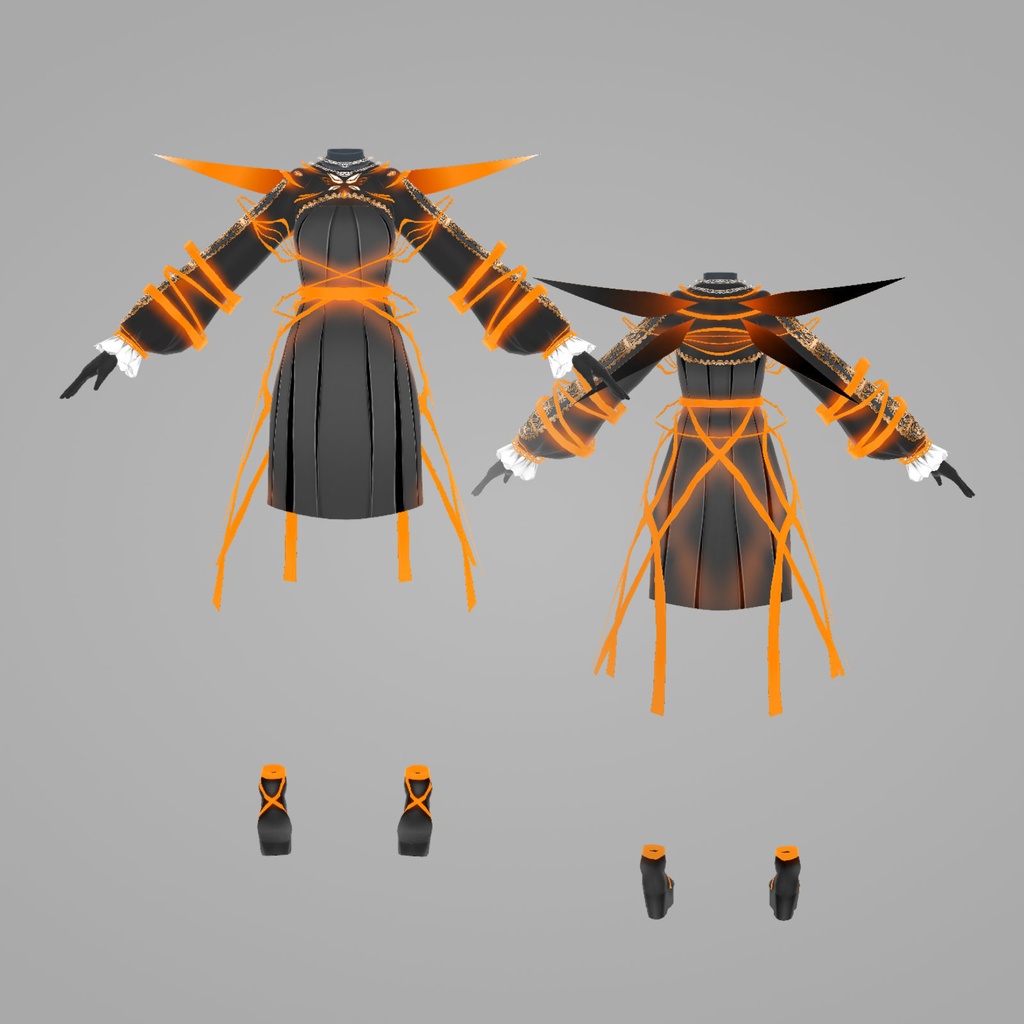 【VRoid衣装】Butterfly Dress (バタフライドレス)