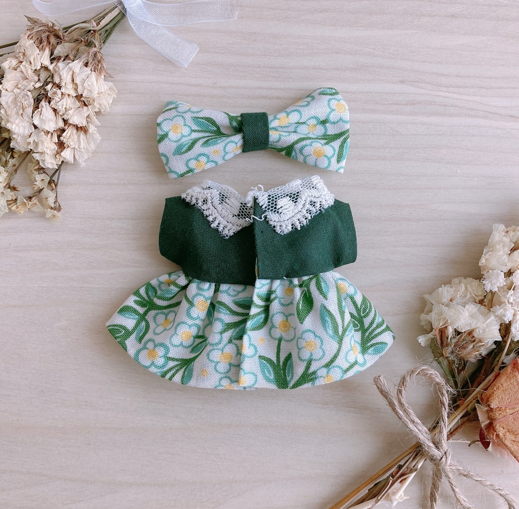 鳥とお花のワンピース