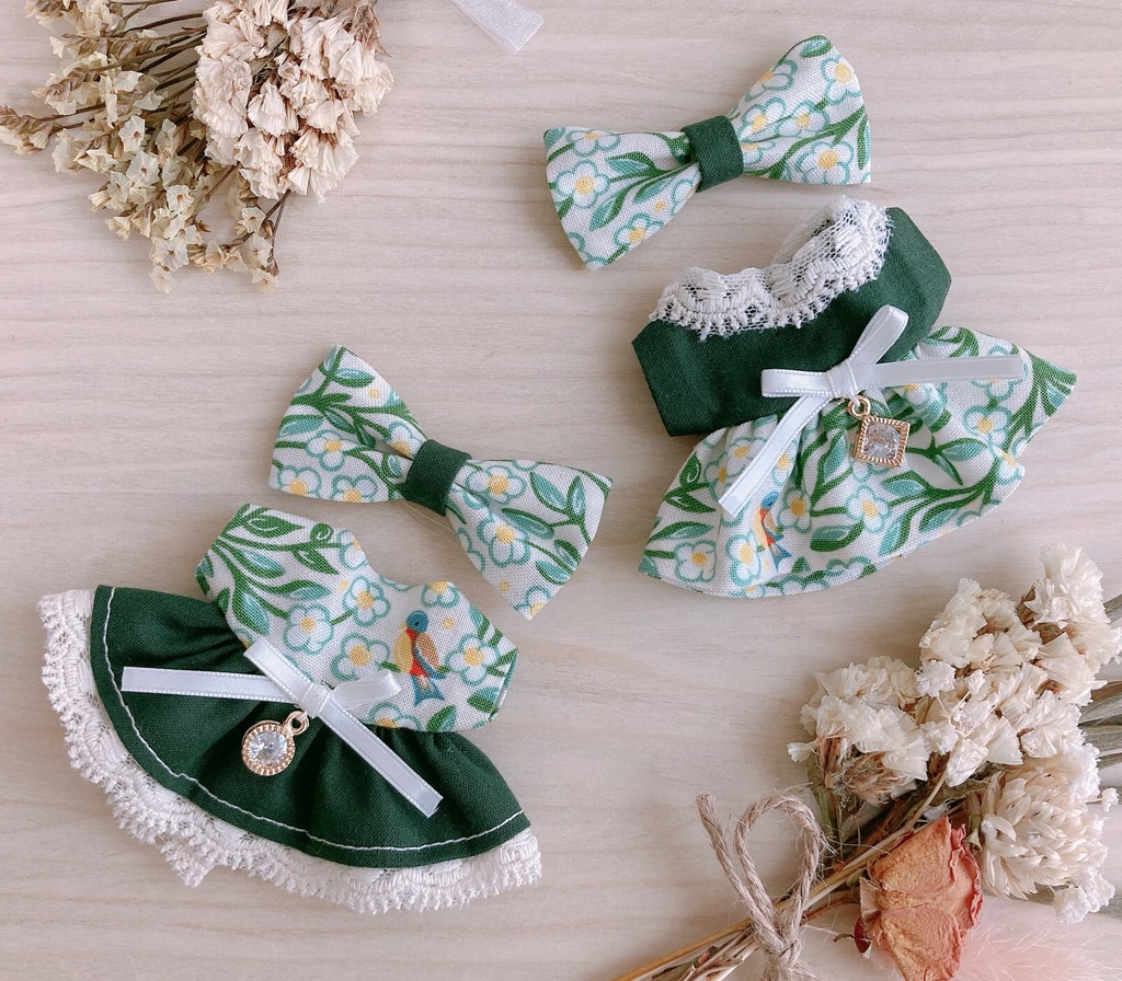 鳥とお花のワンピース