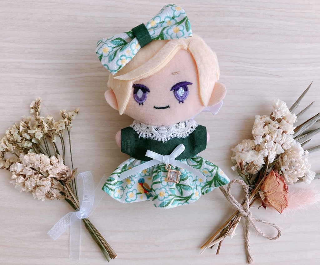 鳥とお花のワンピース