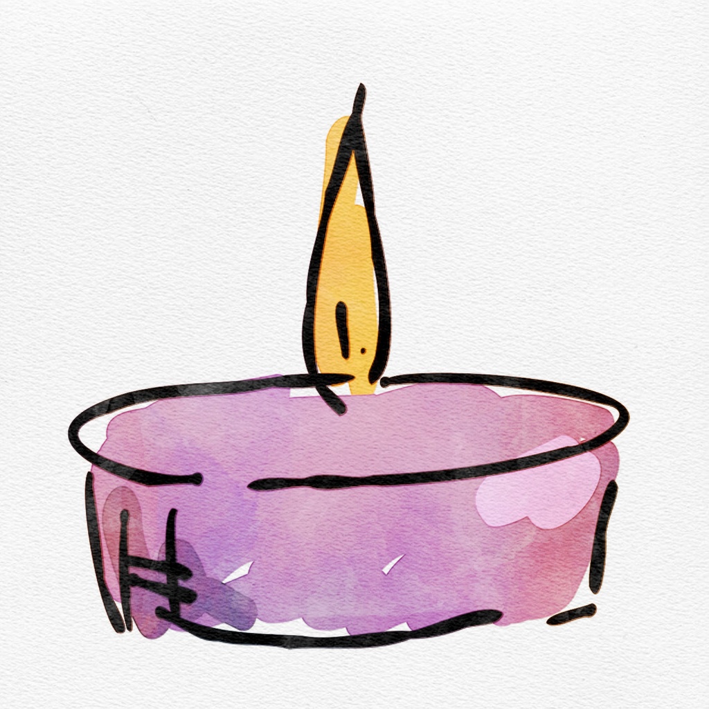 【水彩イラスト】 キャンドル・ろうそく セット 【素材】