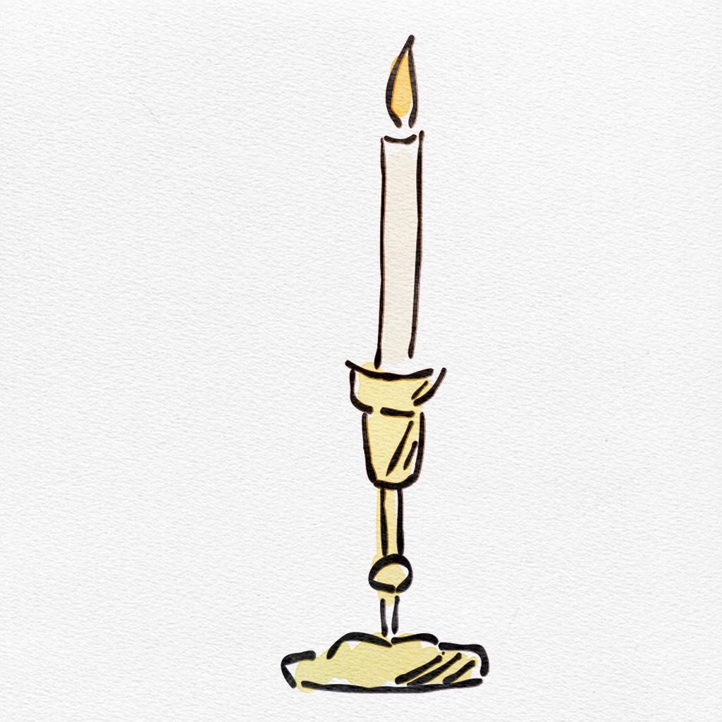 【水彩イラスト】 キャンドル・ろうそく セット 【素材】