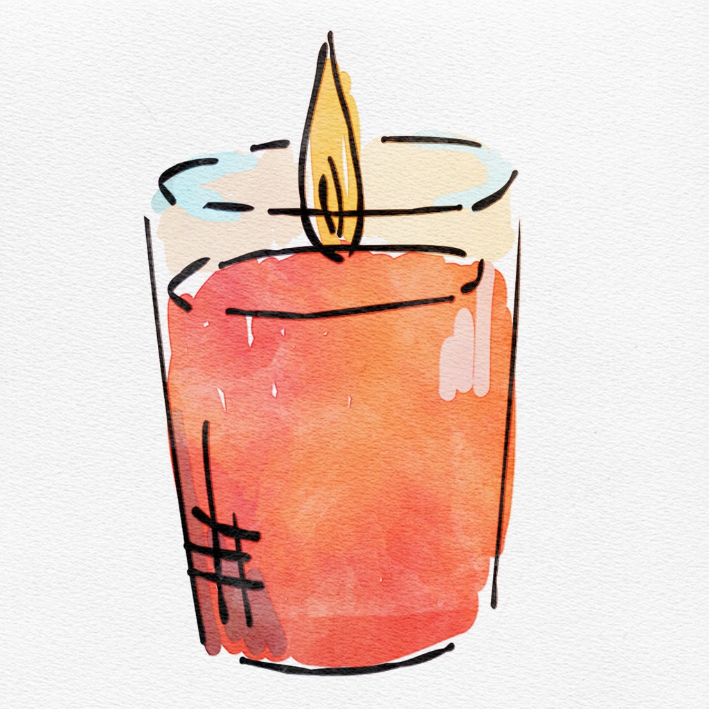 【水彩イラスト】 キャンドル・ろうそく セット 【素材】