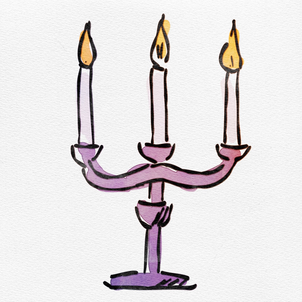 【水彩イラスト】 キャンドル・ろうそく セット 【素材】