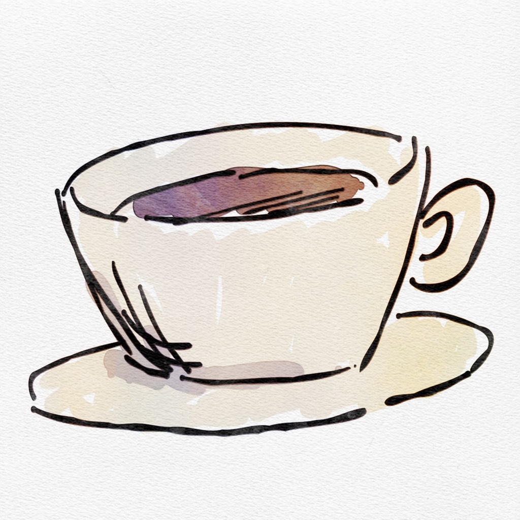 【水彩イラスト】 コーヒー・カフェ 飲み物 セット 【素材】