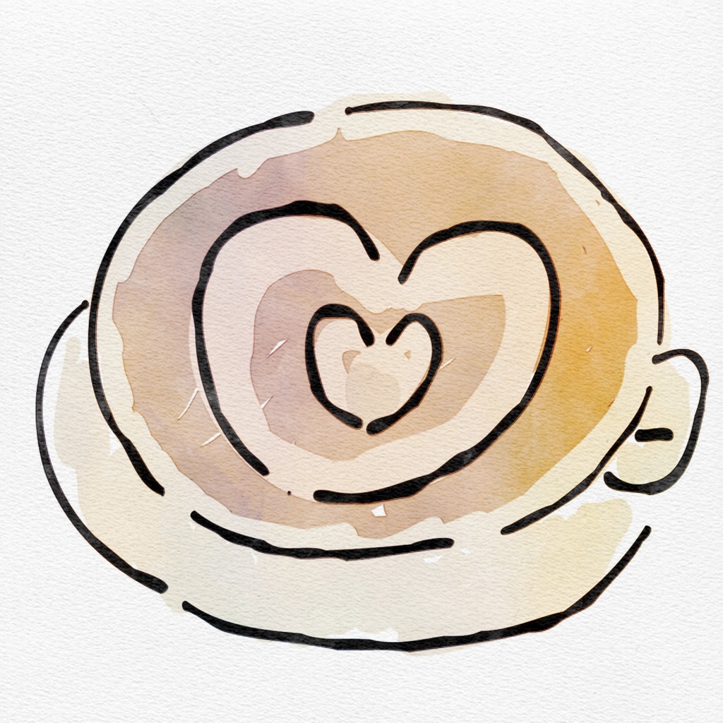 【水彩イラスト】 コーヒー・カフェ 飲み物 セット 【素材】