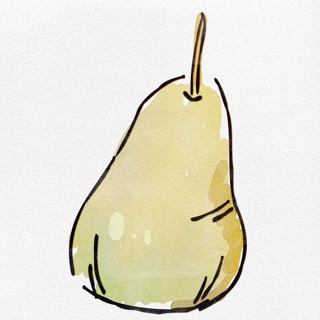 【水彩イラスト】 秋のフルーツ・果物 【素材】りんご、ぶどう、柿、梨、オレンジ