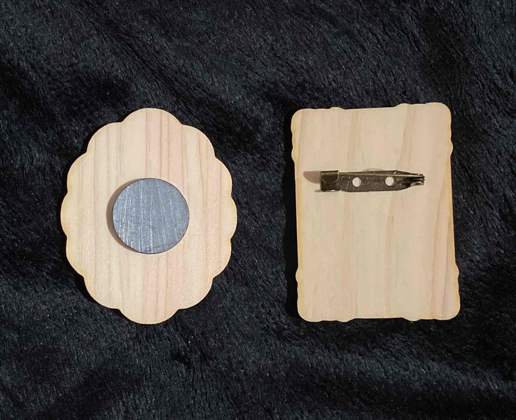 *SH 木製マグネット/ブローチ