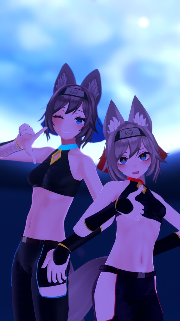 【京狐さん・沙猫さん用衣装】下髪付き当世風忍者装束