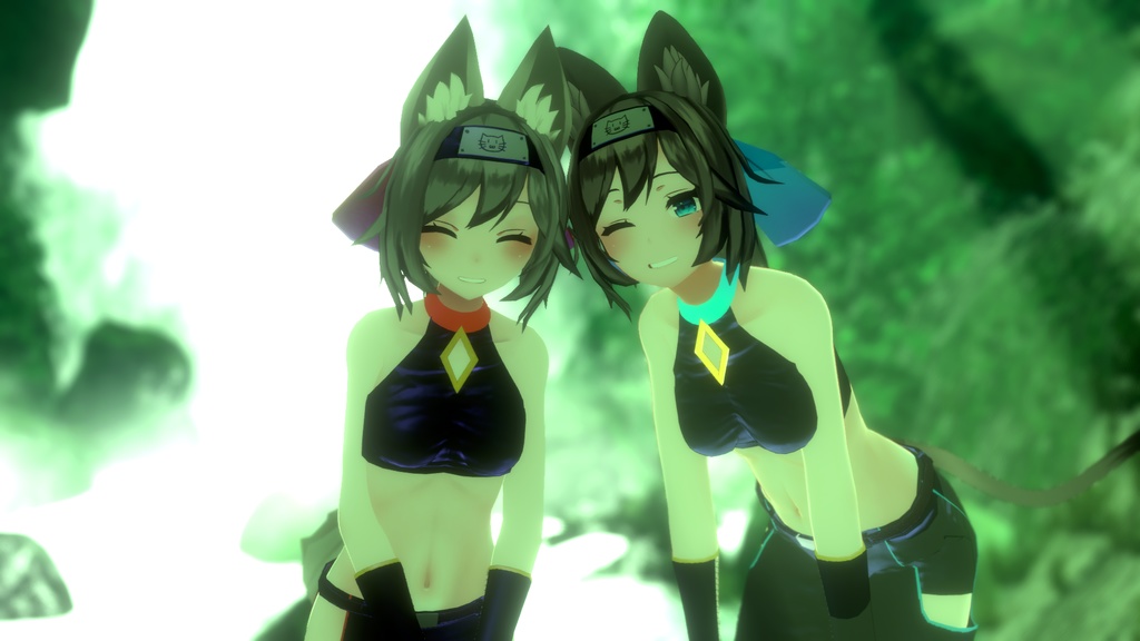 【京狐さん・沙猫さん用衣装】下髪付き当世風忍者装束