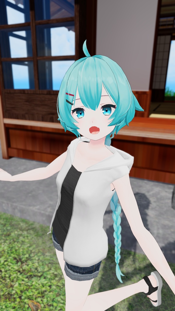 【3Dモデル】夏色袖なしパーカー 薄荷素体.ver【VRChat向け】