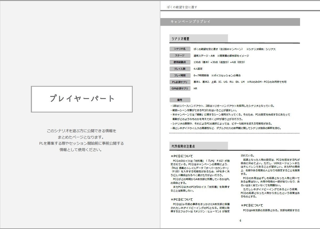 ダブルクロス The 3rd Edition「ぼくの絶望を空に還す」(電子版) SPLL:E113268