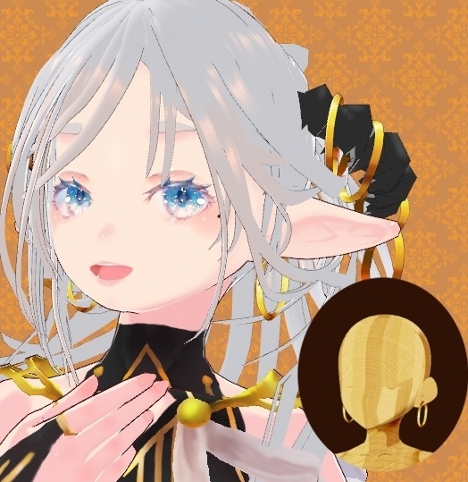 【無料】金環のイヤリング【vroid横髪】