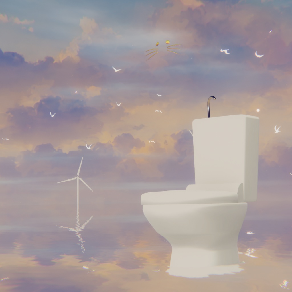 【VRCアバター】宇宙猫(洋式)