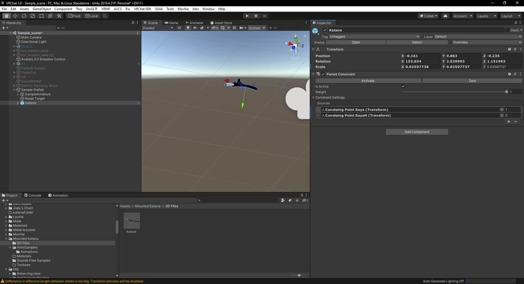 Mounted Katana - Inspired by Murasama Blade and the Yamato