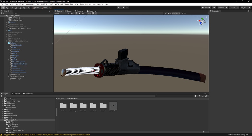 Mounted Katana - Inspired by Murasama Blade and the Yamato