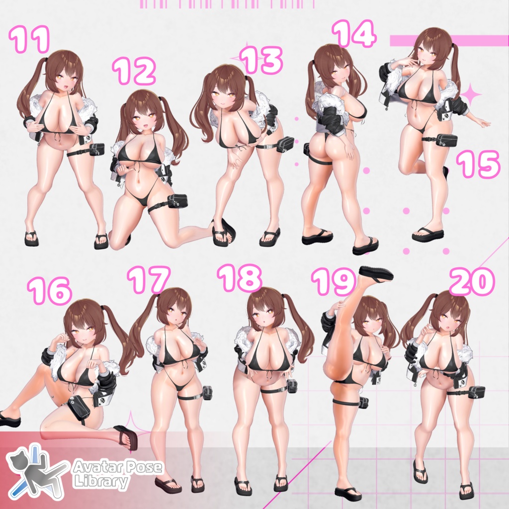 設定簡単♪ 撮影用ポーズ40種 "MH Pose Set 7"【APL対応】