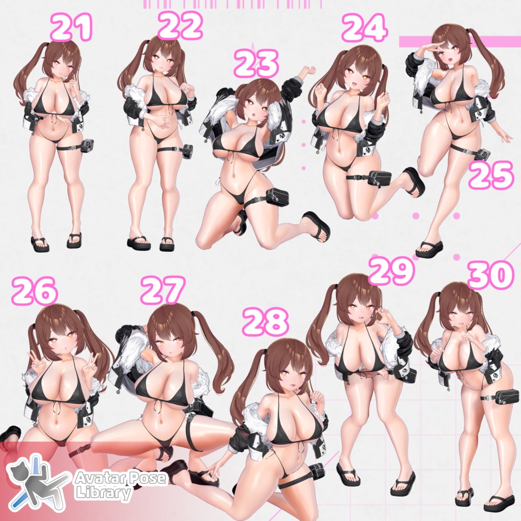 設定簡単♪ 撮影用ポーズ40種 "MH Pose Set 7"【APL対応】