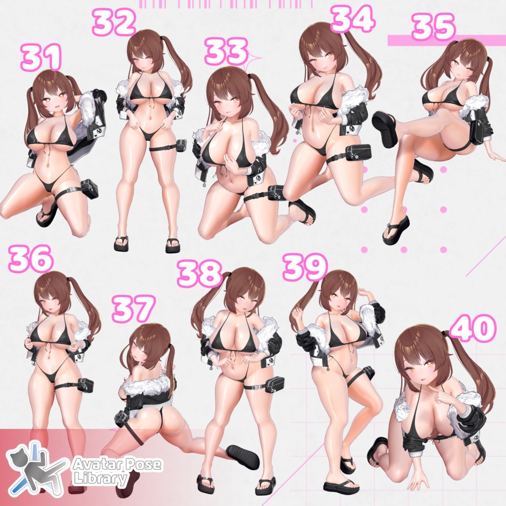 設定簡単♪ 撮影用ポーズ40種 "MH Pose Set 7"【APL対応】