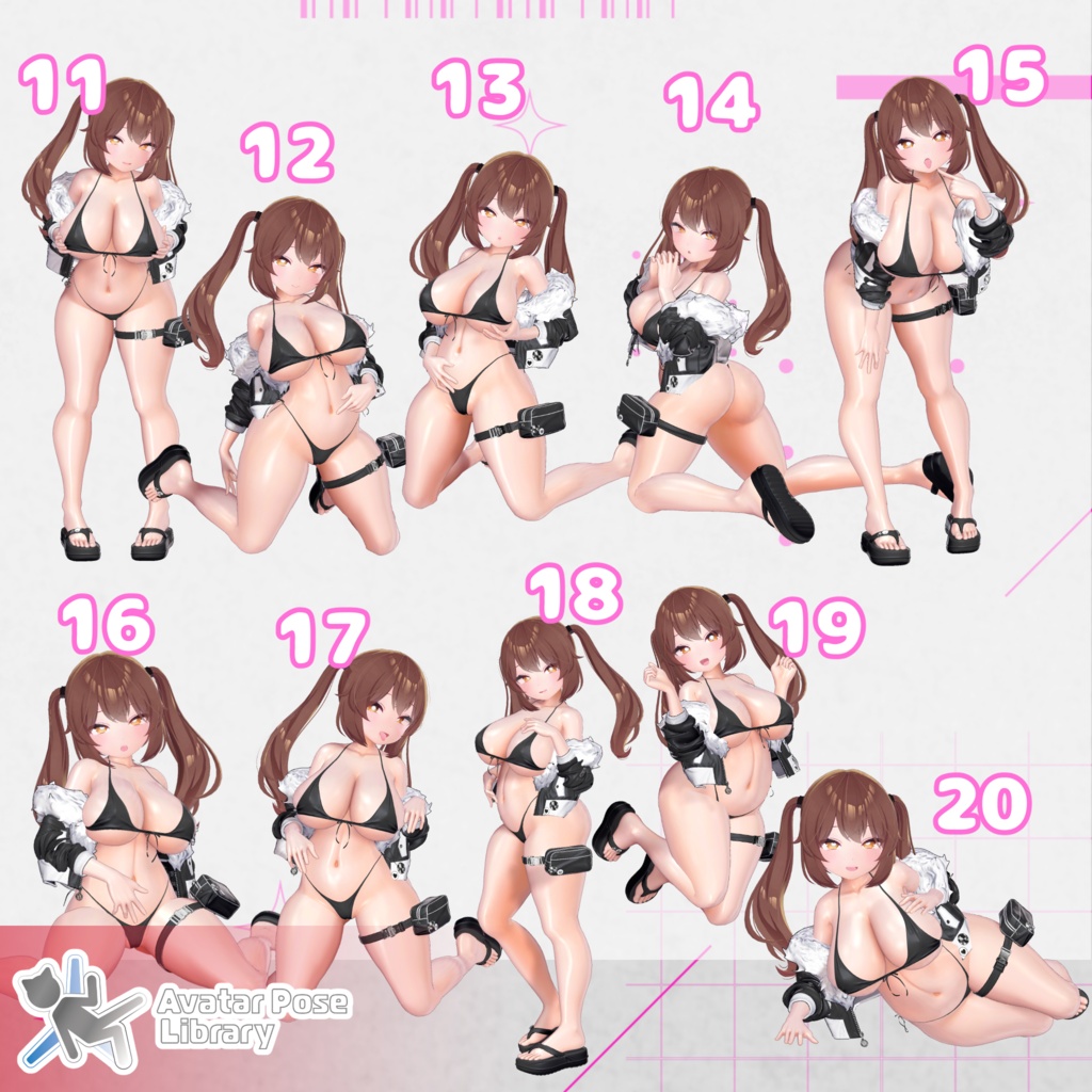 設定簡単♪ 撮影用ポーズ40種 "MH Pose Set 8"【APL対応】