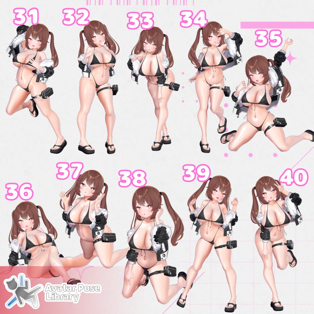 設定簡単♪ 撮影用ポーズ40種 "MH Pose Set 9"【APL対応】