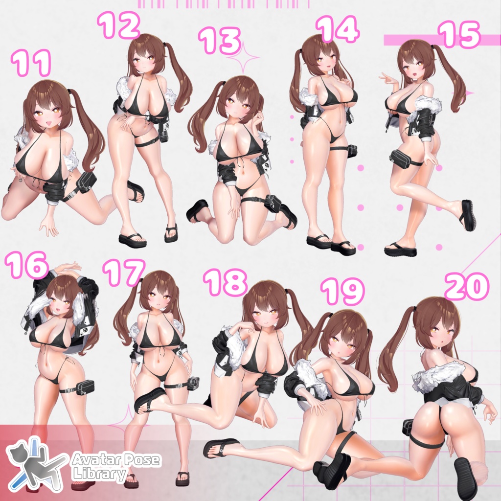 設定簡単♪ 撮影用ポーズ40種 "MH Pose Set 9"【APL対応】