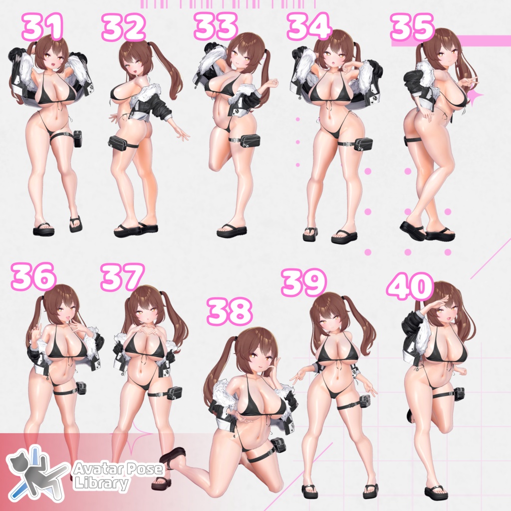 設定簡単♪ 撮影用ポーズ40種 "MH Pose Set 10"【APL対応】