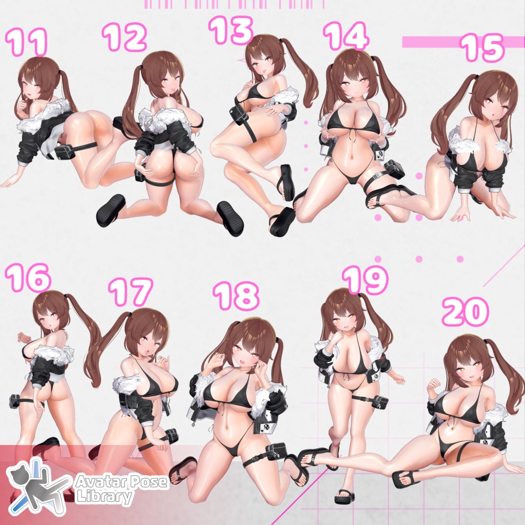 設定簡単♪ 撮影用ポーズ40種 "MH Pose Set 10"【APL対応】