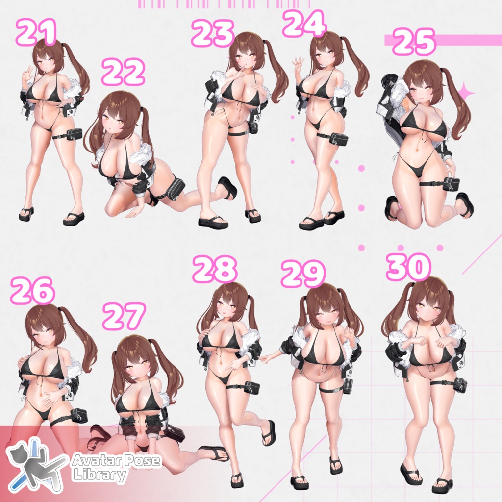 設定簡単♪ 撮影用ポーズ40種 "MH Pose Set 10"【APL対応】