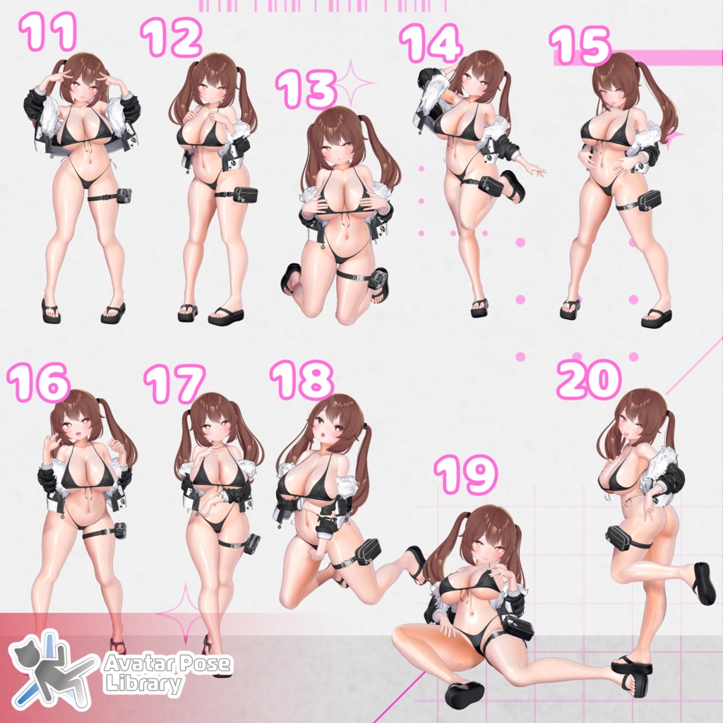 設定簡単♪ 撮影用ポーズ40種 "MH Pose Set 11"【APL対応】