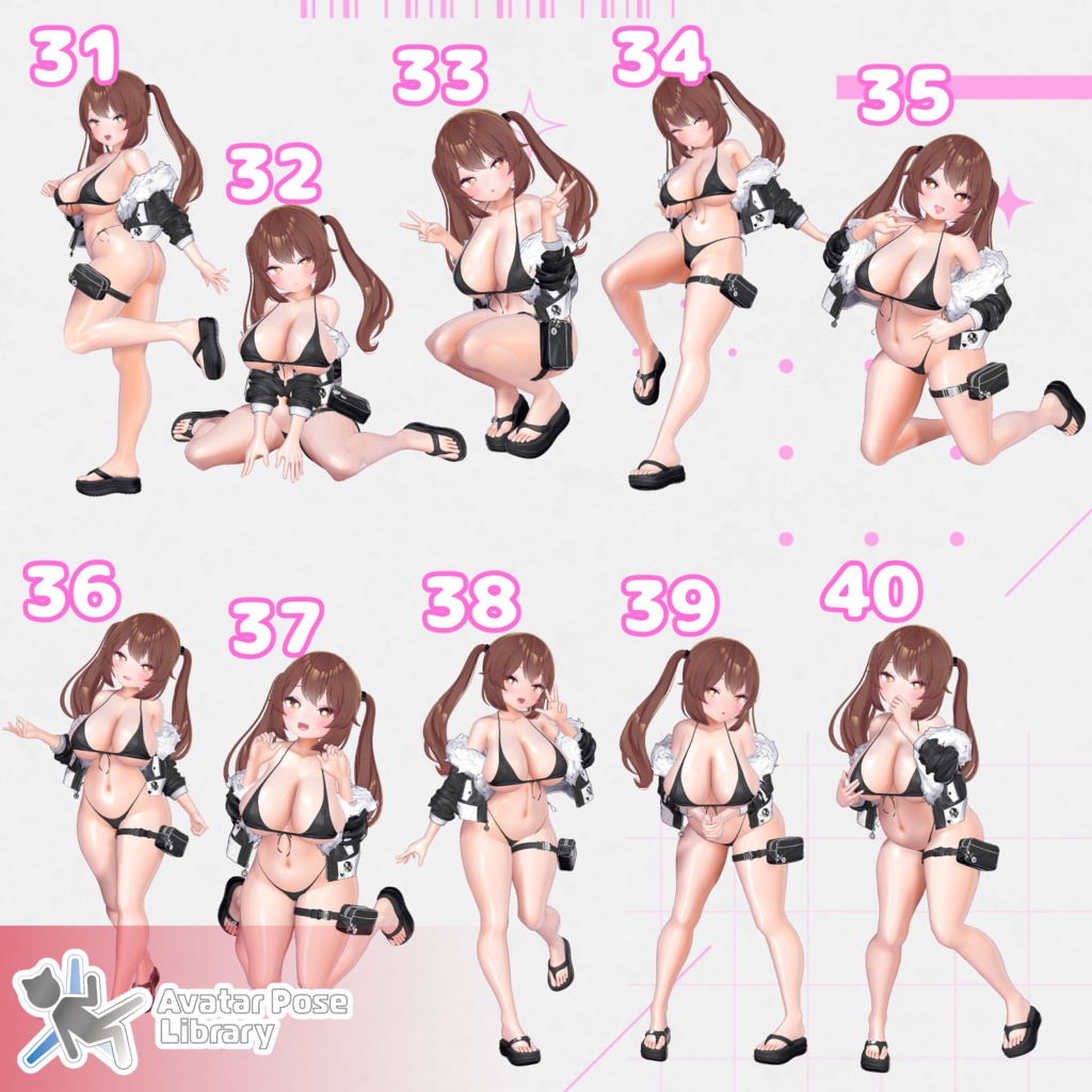 設定簡単♪ 撮影用ポーズ40種 "MH Pose Set 11"【APL対応】