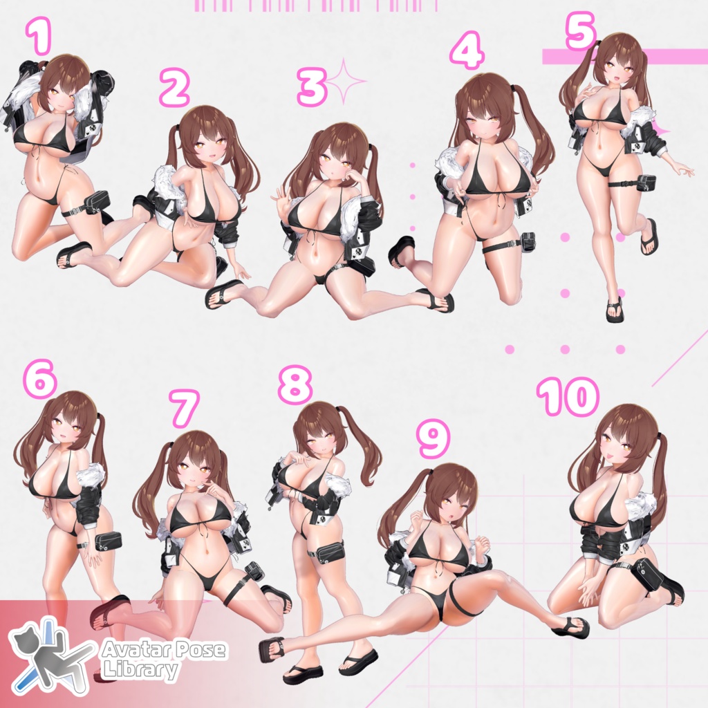 【10アバター対応】設定簡単♪ 撮影用ポーズ40種 "MH Pose Set 12"【APL対応】