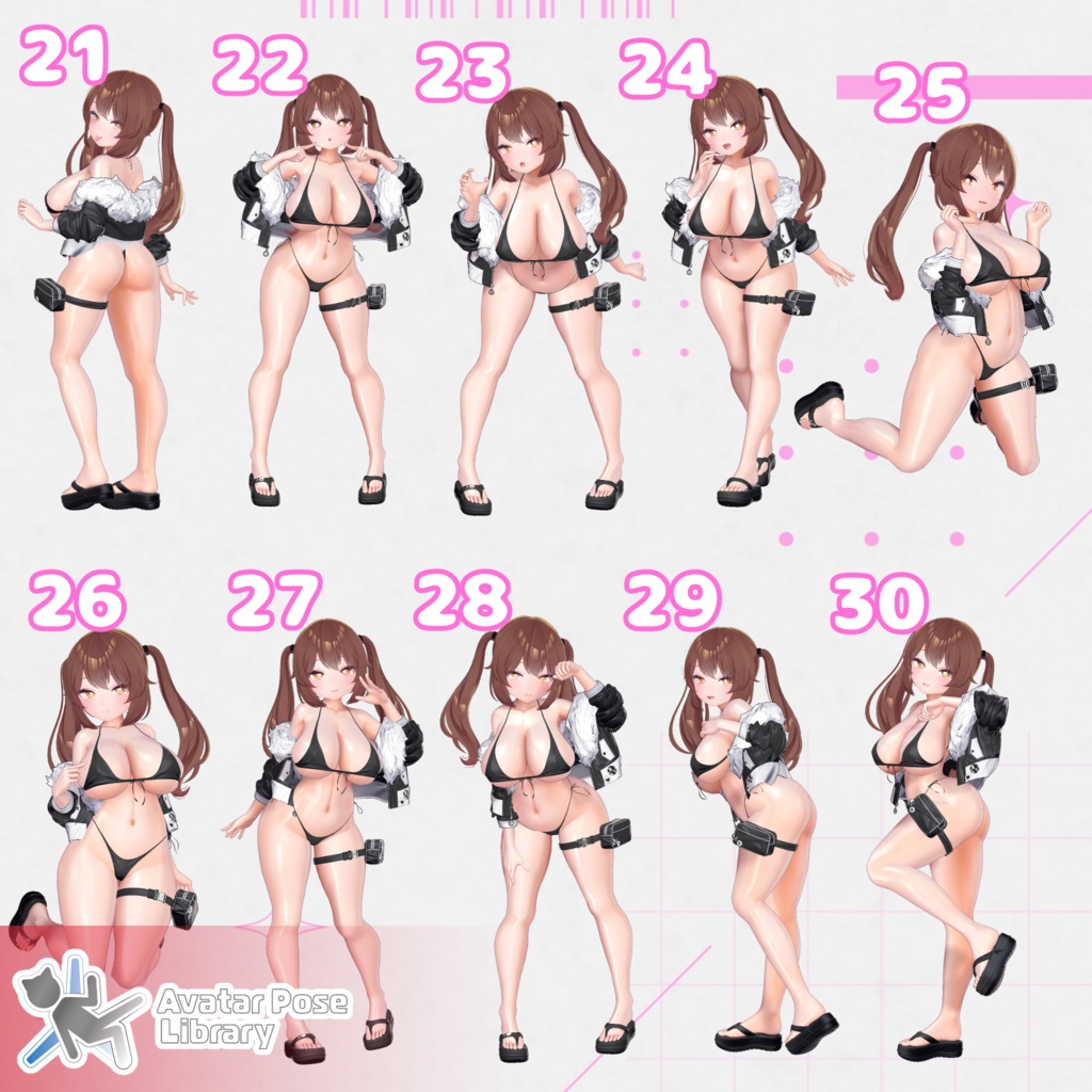 【10アバター対応】設定簡単♪ 撮影用ポーズ40種 "MH Pose Set 12"【APL対応】