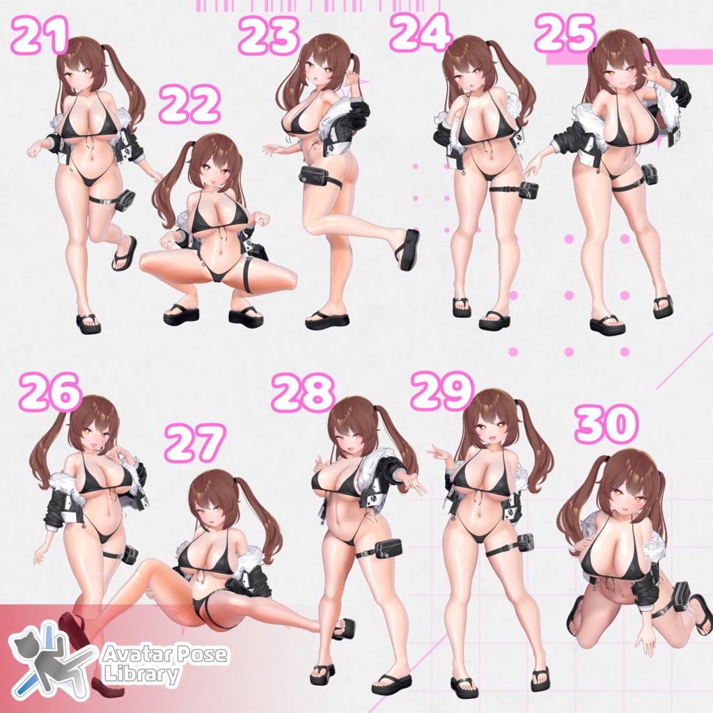 【11アバター対応】設定簡単♪ 撮影用ポーズ40種 "MH Pose Set 13"【APL対応】