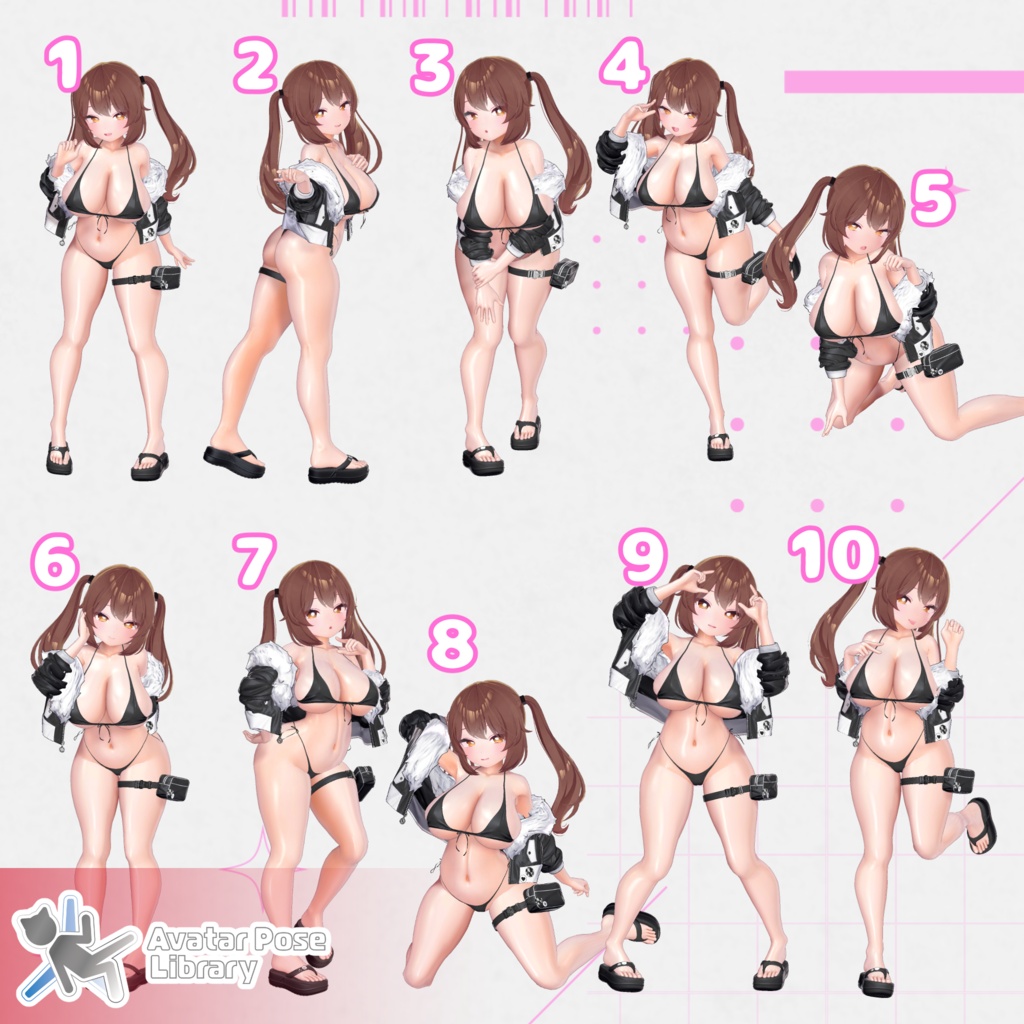 【11アバター対応】設定簡単♪ 撮影用ポーズ40種 "MH Pose Set 13"【APL対応】