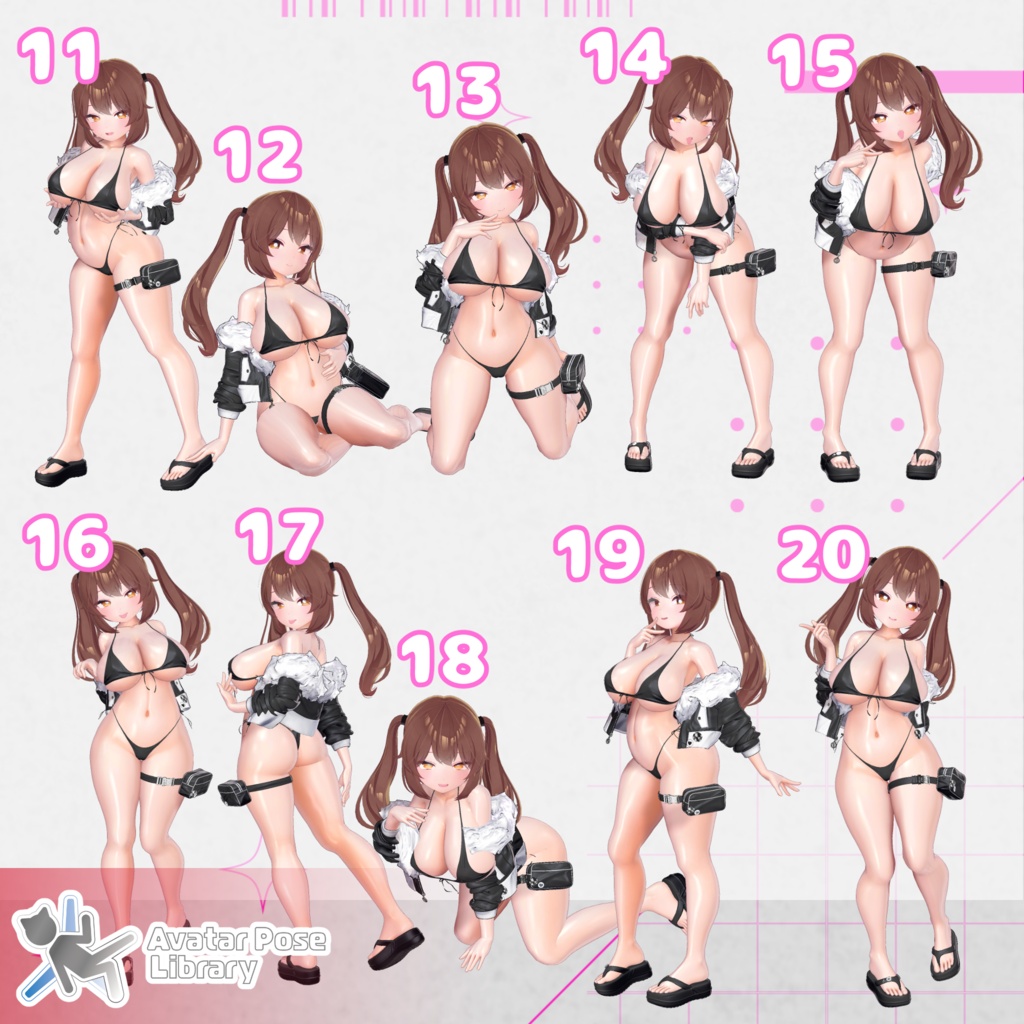 【11アバター対応】設定簡単♪ 撮影用ポーズ40種 "MH Pose Set 14"【APL対応】