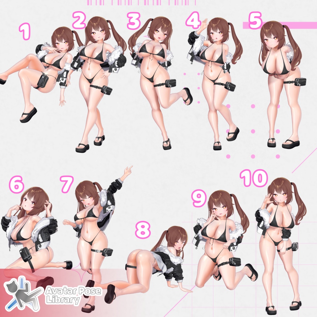 【11アバター対応】設定簡単♪ 撮影用ポーズ40種 "MH Pose Set 16"【APL対応】