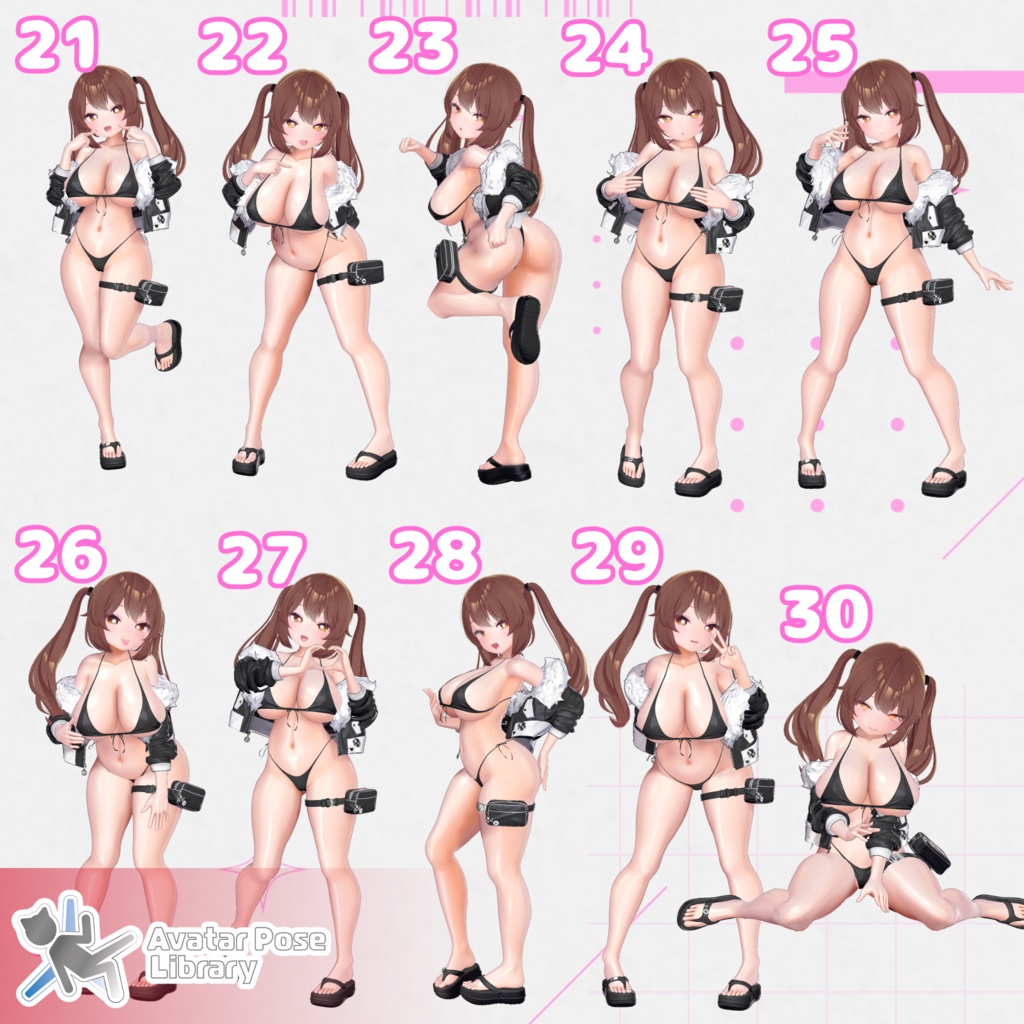 【11アバター対応】設定簡単♪ 撮影用ポーズ40種 "MH Pose Set 16"【APL対応】
