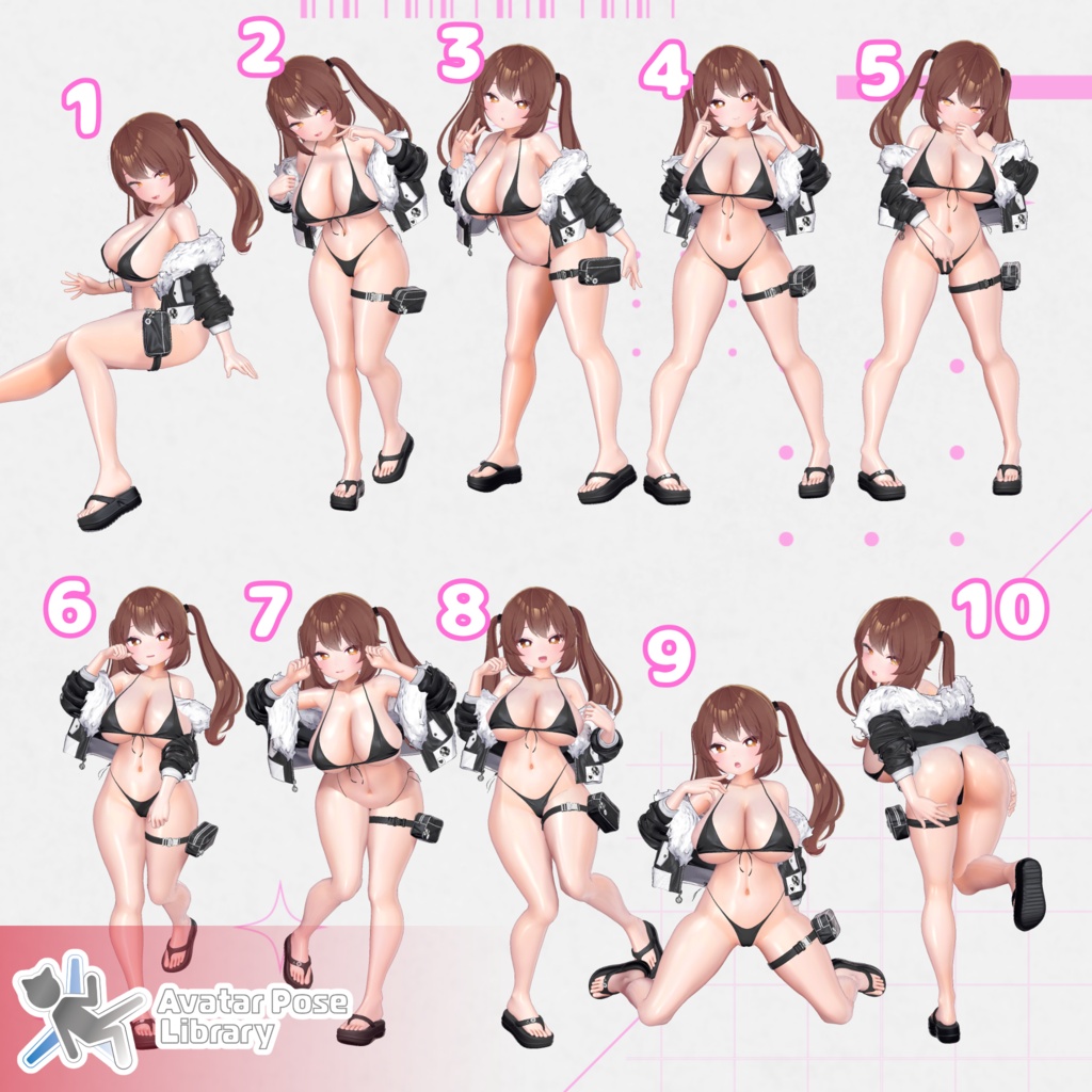 【11アバター対応】設定簡単♪ 撮影用ポーズ40種 "MH Pose Set 18"【APL対応】