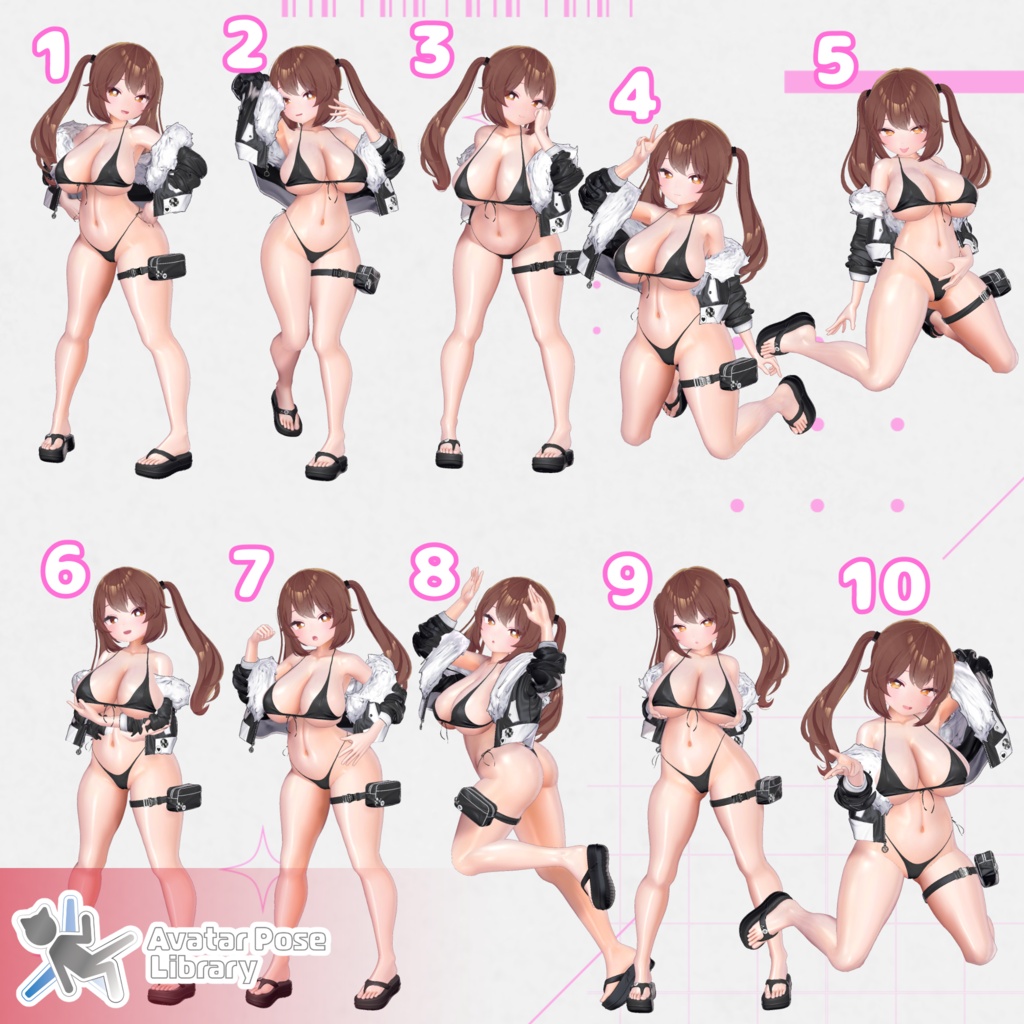 【11アバター対応】設定簡単♪ 撮影用ポーズ40種 "MH Pose Set 19"【APL対応】