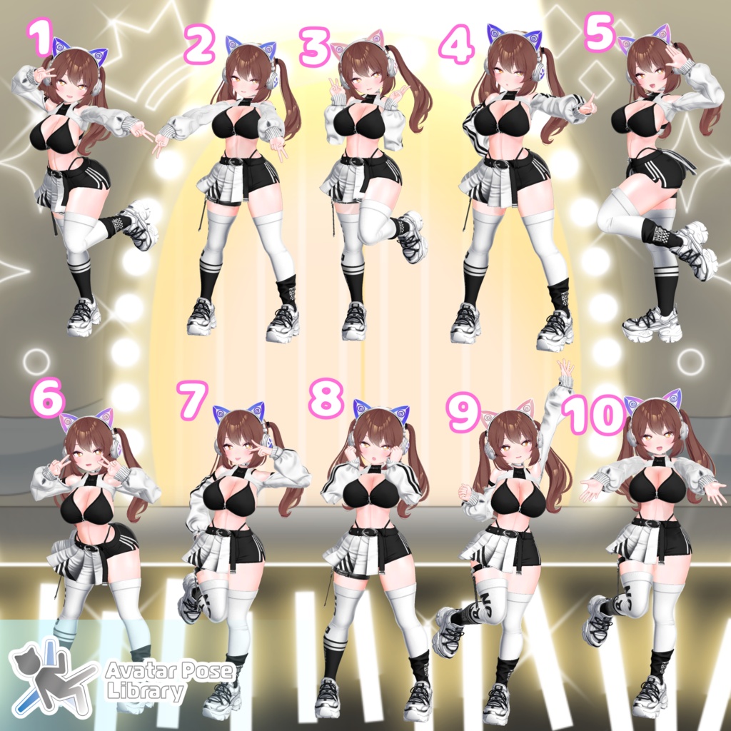 【11アバター対応】設定簡単♪ アイドル風ポーズ40種 "MH Idol Pose Set"【APL対応】